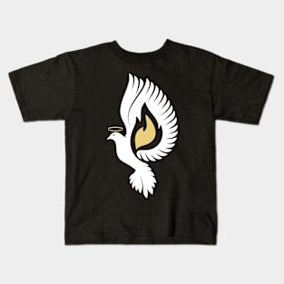 Dove and flame - symbols of the Holy Spirit Kids T-Shirt